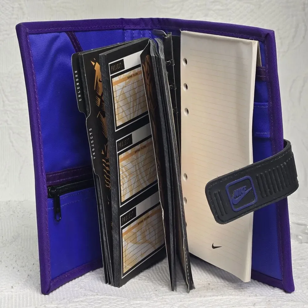 90s Mead Nike Purple Black Day Planner Calender Project Note Book Contacts
